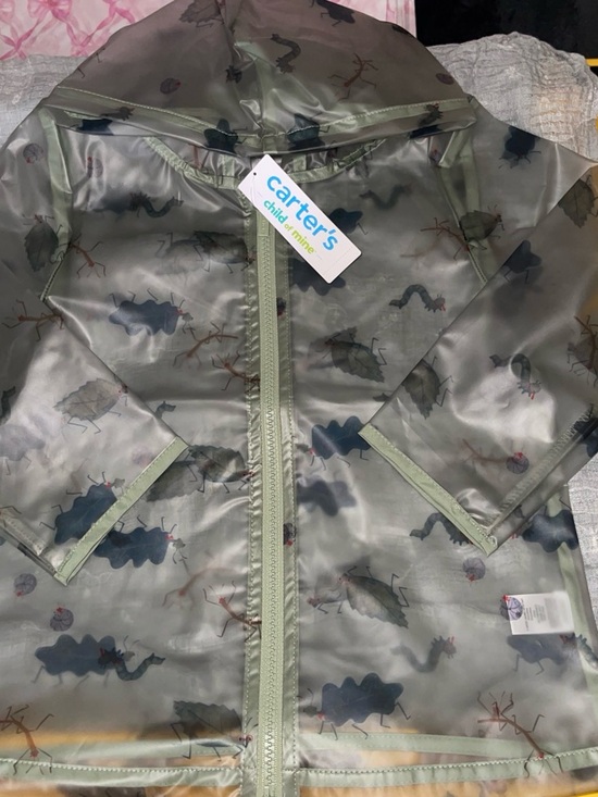 Carter's Other - Carter's Olive Green Kids' Hooded Rain Jacket with Dragon Print